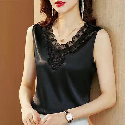 Γυναικεία τιράντες Camis γιλέκο ασορτί κοστούμι οξικό οξύ υψηλής ποιότητας σατέν με λαιμόκοψη άνοιξη καλοκαίρι νέο εξωτερικά ενδύματα γυναικεία επάνω δεξαμενή