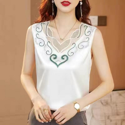 Γυναικεία τιράντες Camis γιλέκο ασορτί κοστούμι οξικό οξύ υψηλής ποιότητας σατέν με λαιμόκοψη άνοιξη καλοκαίρι νέο εξωτερικά ενδύματα γυναικεία επάνω δεξαμενή