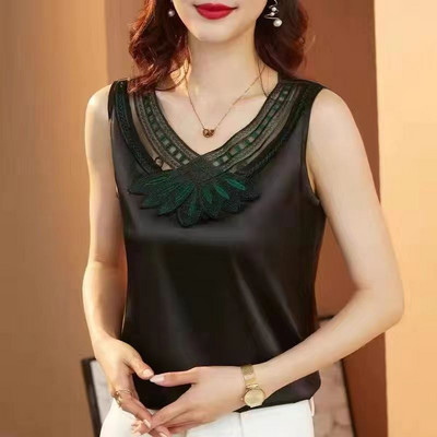 Γυναικεία τιράντες Camis γιλέκο ασορτί κοστούμι οξικό οξύ υψηλής ποιότητας σατέν με λαιμόκοψη άνοιξη καλοκαίρι νέο εξωτερικά ενδύματα γυναικεία επάνω δεξαμενή