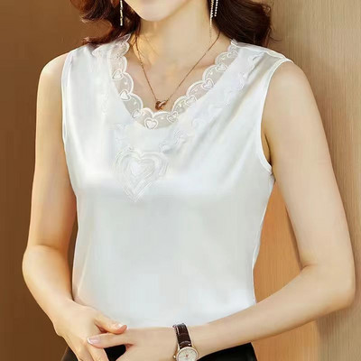 Γυναικεία τιράντες Camis γιλέκο ασορτί κοστούμι οξικό οξύ υψηλής ποιότητας σατέν με λαιμόκοψη άνοιξη καλοκαίρι νέο εξωτερικά ενδύματα γυναικεία επάνω δεξαμενή