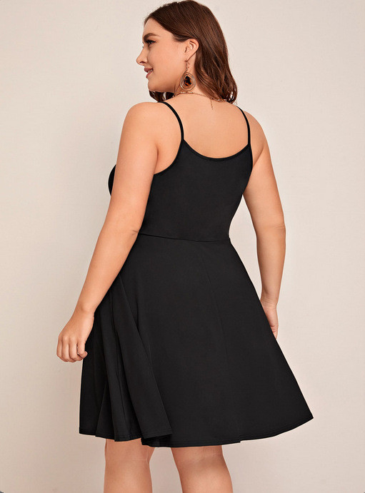 TRENDYLADY Eiropas un Amerikas sieviešu vasaras jauna seksīga A-līnijas vienkrāsaina lielizmēra kleita bez piedurknēm ar apvalku, kokvilnas lielais spārns