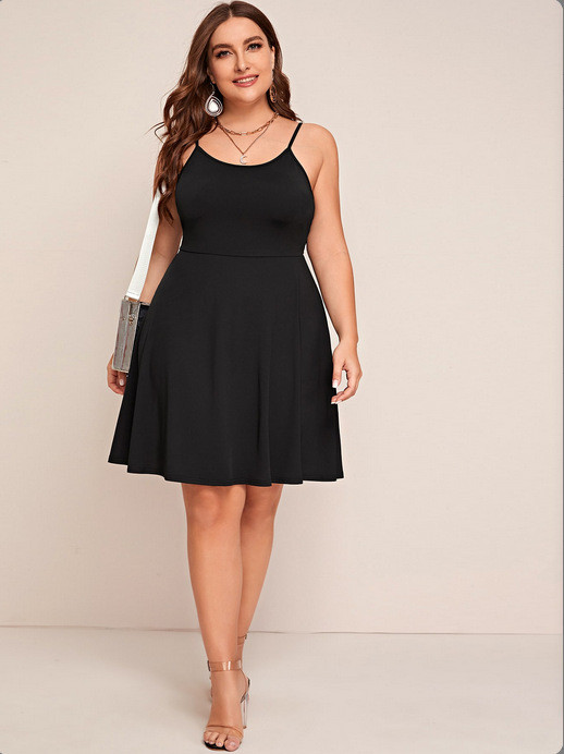 TRENDYLADY Eiropas un Amerikas sieviešu vasaras jauna seksīga A-līnijas vienkrāsaina lielizmēra kleita bez piedurknēm ar apvalku, kokvilnas lielais spārns