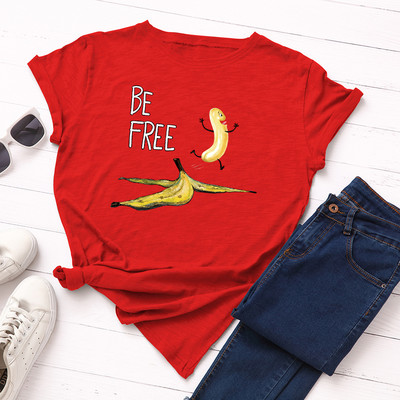 JFUNCY Funny Μπανάνα Μπλουζάκι Γυναικείο Μπλουζάκι 100% Βαμβάκι Καλοκαιρινό κοντομάνικο Harajuku Tees Γυναικεία μπλουζάκια Γυναικεία μπλούζα