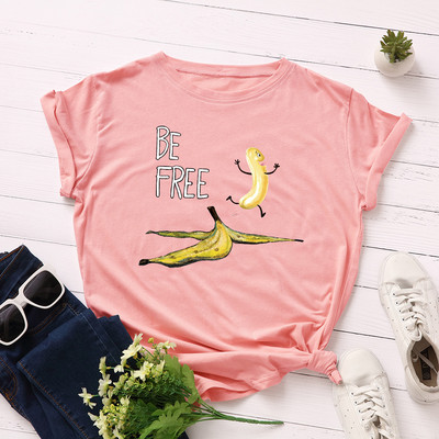 JFUNCY Funny Μπανάνα Μπλουζάκι Γυναικείο Μπλουζάκι 100% Βαμβάκι Καλοκαιρινό κοντομάνικο Harajuku Tees Γυναικεία μπλουζάκια Γυναικεία μπλούζα