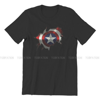 Captain A break through Мъжка тениска Disney Captain America Film Crewneck Топове 100% памучна тениска Humor Висококачествена идея за подарък