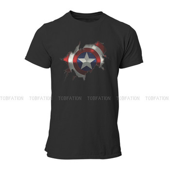 Captain A break through Мъжка тениска Disney Captain America Film Crewneck Топове 100% памучна тениска Humor Висококачествена идея за подарък