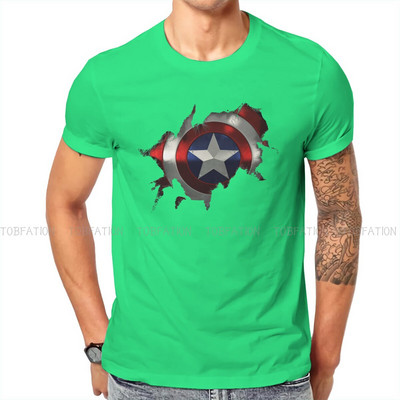Kapteinis Izrāviens cauri vīrieša kreklam Disney Captain America Film Crewneck Topi 100% kokvilnas T krekls Humors Augstas kvalitātes dāvanas ideja