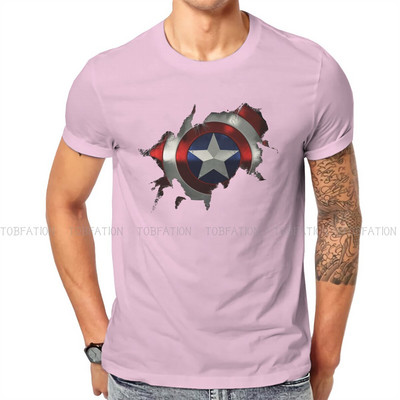 Kapteinis Izrāviens cauri vīrieša kreklam Disney Captain America Film Crewneck Topi 100% kokvilnas T krekls Humors Augstas kvalitātes dāvanas ideja