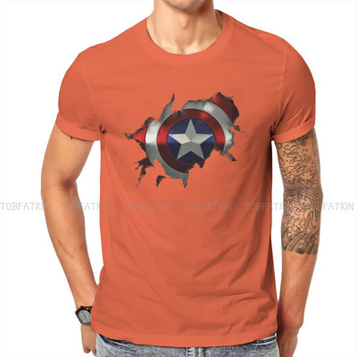 Kapteinis Izrāviens cauri vīrieša kreklam Disney Captain America Film Crewneck Topi 100% kokvilnas T krekls Humors Augstas kvalitātes dāvanas ideja