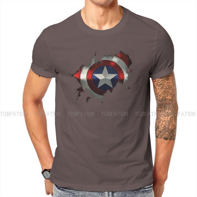 Kapteinis Izrāviens cauri vīrieša kreklam Disney Captain America Film Crewneck Topi 100% kokvilnas T krekls Humors Augstas kvalitātes dāvanas ideja