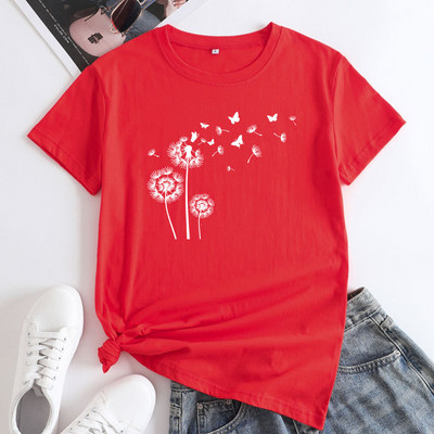 Γυναικείο μπλουζάκι JFUNCY Fashion Κοντό μανίκι Γυναικείο μπλουζάκι τοπ 2023 Υπερμεγέθη γυναικεία ρούχα Γραφικά μπλουζάκια πικραλίδα Γυναικεία μπλουζάκια