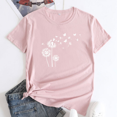 Γυναικείο μπλουζάκι JFUNCY Fashion Κοντό μανίκι Γυναικείο μπλουζάκι τοπ 2023 Υπερμεγέθη γυναικεία ρούχα Γραφικά μπλουζάκια πικραλίδα Γυναικεία μπλουζάκια