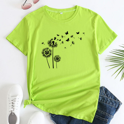 Γυναικείο μπλουζάκι JFUNCY Fashion Κοντό μανίκι Γυναικείο μπλουζάκι τοπ 2023 Υπερμεγέθη γυναικεία ρούχα Γραφικά μπλουζάκια πικραλίδα Γυναικεία μπλουζάκια
