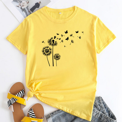 Γυναικείο μπλουζάκι JFUNCY Fashion Κοντό μανίκι Γυναικείο μπλουζάκι τοπ 2023 Υπερμεγέθη γυναικεία ρούχα Γραφικά μπλουζάκια πικραλίδα Γυναικεία μπλουζάκια