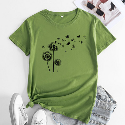 Γυναικείο μπλουζάκι JFUNCY Fashion Κοντό μανίκι Γυναικείο μπλουζάκι τοπ 2023 Υπερμεγέθη γυναικεία ρούχα Γραφικά μπλουζάκια πικραλίδα Γυναικεία μπλουζάκια