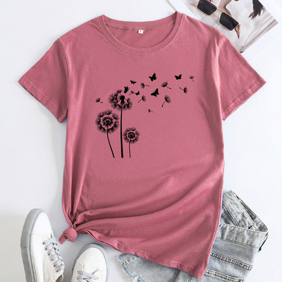 Γυναικείο μπλουζάκι JFUNCY Fashion Κοντό μανίκι Γυναικείο μπλουζάκι τοπ 2023 Υπερμεγέθη γυναικεία ρούχα Γραφικά μπλουζάκια πικραλίδα Γυναικεία μπλουζάκια