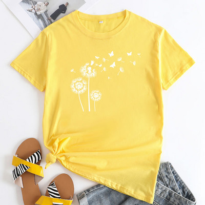 Γυναικείο μπλουζάκι JFUNCY Fashion Κοντό μανίκι Γυναικείο μπλουζάκι τοπ 2023 Υπερμεγέθη γυναικεία ρούχα Γραφικά μπλουζάκια πικραλίδα Γυναικεία μπλουζάκια