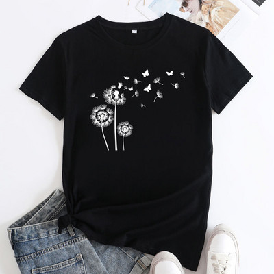 Γυναικείο μπλουζάκι JFUNCY Fashion Κοντό μανίκι Γυναικείο μπλουζάκι τοπ 2023 Υπερμεγέθη γυναικεία ρούχα Γραφικά μπλουζάκια πικραλίδα Γυναικεία μπλουζάκια