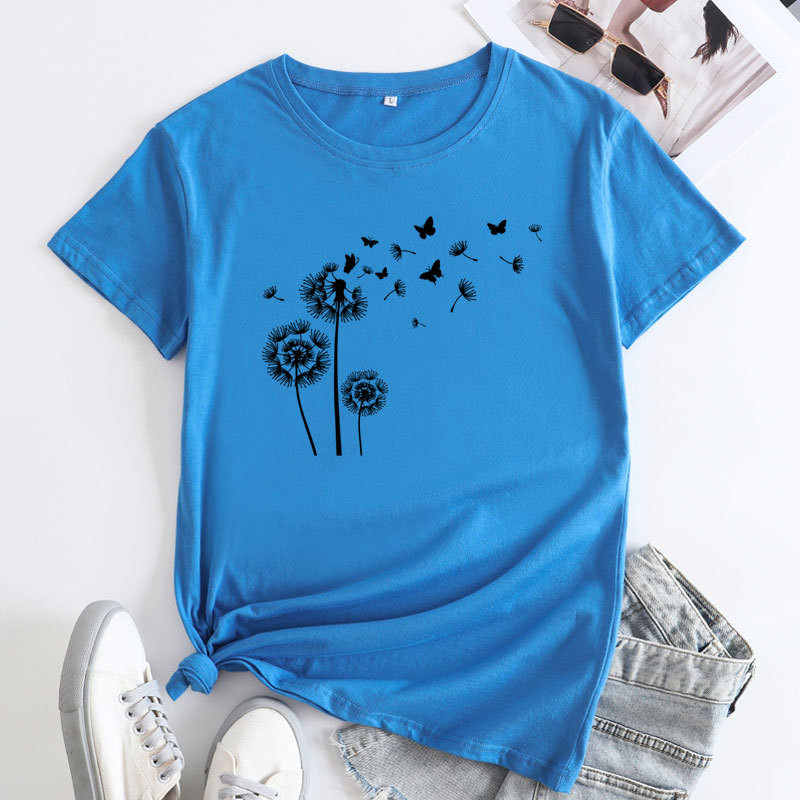 Γυναικείο μπλουζάκι JFUNCY Fashion Κοντό μανίκι Γυναικείο μπλουζάκι τοπ 2023 Υπερμεγέθη γυναικεία ρούχα Γραφικά μπλουζάκια πικραλίδα Γυναικεία μπλουζάκια