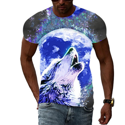 Καλοκαιρινό νέο 3D Animal Wolf ανδρικό μπλουζάκι Fashion Casual Trend Personality Print κοντομάνικο μπλουζάκια Hip Hop harajuku streetwear