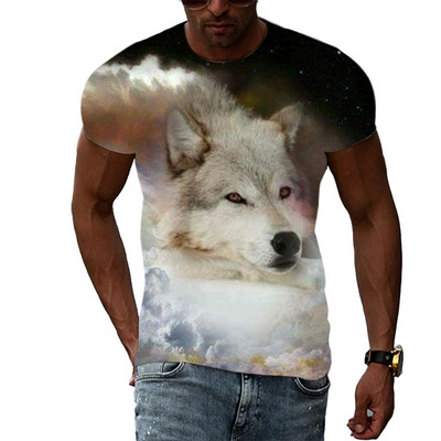 Καλοκαιρινό νέο 3D Animal Wolf ανδρικό μπλουζάκι Fashion Casual Trend Personality Print κοντομάνικο μπλουζάκια Hip Hop harajuku streetwear