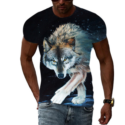 Καλοκαιρινό νέο 3D Animal Wolf ανδρικό μπλουζάκι Fashion Casual Trend Personality Print κοντομάνικο μπλουζάκια Hip Hop harajuku streetwear