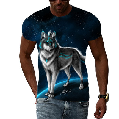 Καλοκαιρινό νέο 3D Animal Wolf ανδρικό μπλουζάκι Fashion Casual Trend Personality Print κοντομάνικο μπλουζάκια Hip Hop harajuku streetwear