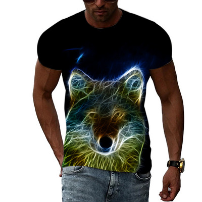 Καλοκαιρινό νέο 3D Animal Wolf ανδρικό μπλουζάκι Fashion Casual Trend Personality Print κοντομάνικο μπλουζάκια Hip Hop harajuku streetwear