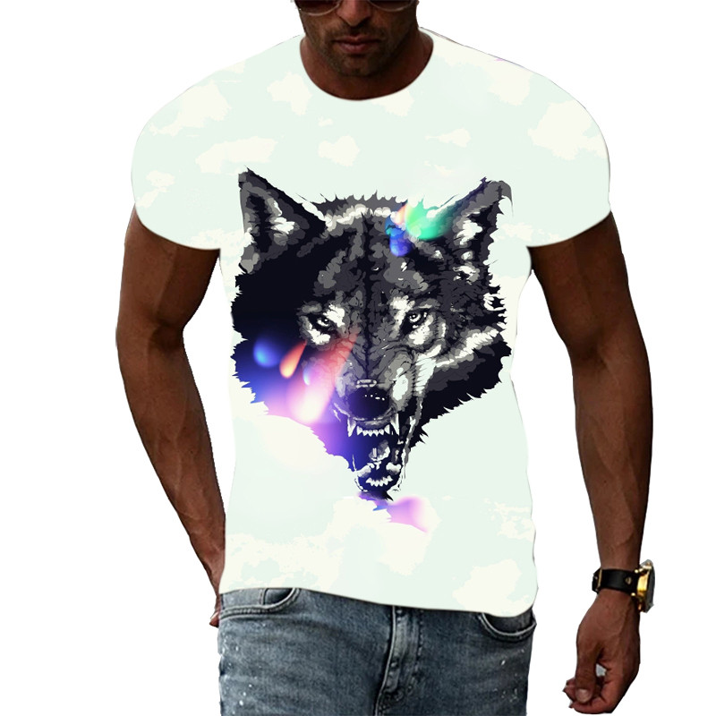 Καλοκαιρινό νέο 3D Animal Wolf ανδρικό μπλουζάκι Fashion Casual Trend Personality Print κοντομάνικο μπλουζάκια Hip Hop harajuku streetwear