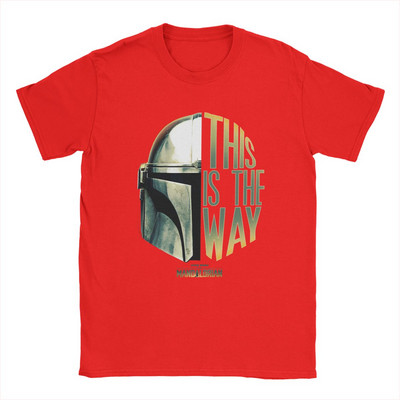 „The Mandalorian This Is The Way“ Šalmas Vyriški marškinėliai „Disney“ vintažiniai marškinėliai „Crewneck“ marškinėliai iš 100 % medvilnės vakarėliui