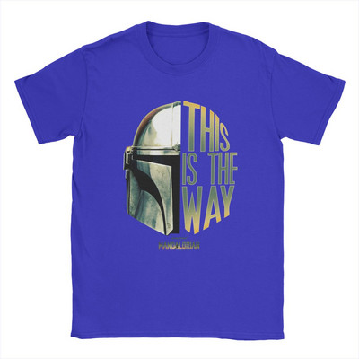 „The Mandalorian This Is The Way“ Šalmas Vyriški marškinėliai „Disney“ vintažiniai marškinėliai „Crewneck“ marškinėliai iš 100 % medvilnės vakarėliui