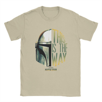„The Mandalorian This Is The Way“ Šalmas Vyriški marškinėliai „Disney“ vintažiniai marškinėliai „Crewneck“ marškinėliai iš 100 % medvilnės vakarėliui
