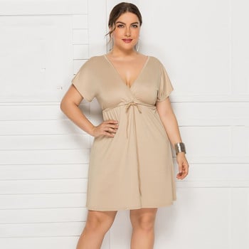 BornToGirl 3XL 4XL PLUS SIZE Γυναικείο φόρεμα Καλοκαιρινό μεγάλο μέγεθος V-λαιμόκοψη casual μαύρο μπλε ροζ κόκκινο πράσινο φόρεμα femme ete 2021