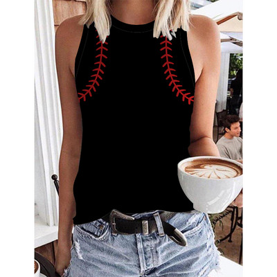 Kanchii καλοκαιρινή μόδα νέο εξατομικευμένο ρετρό εμπριμέ μπλουζάκι φανελάκι με λαιμόκοψη λεπτή σχεδίαση Γυναικείο φανελάκι του δρόμου