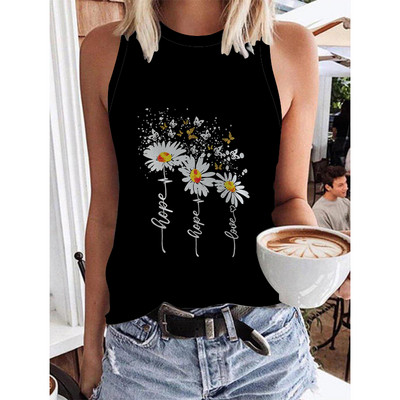 Kanchii καλοκαιρινή μόδα νέο εξατομικευμένο ρετρό εμπριμέ μπλουζάκι φανελάκι με λαιμόκοψη λεπτή σχεδίαση Γυναικείο φανελάκι του δρόμου