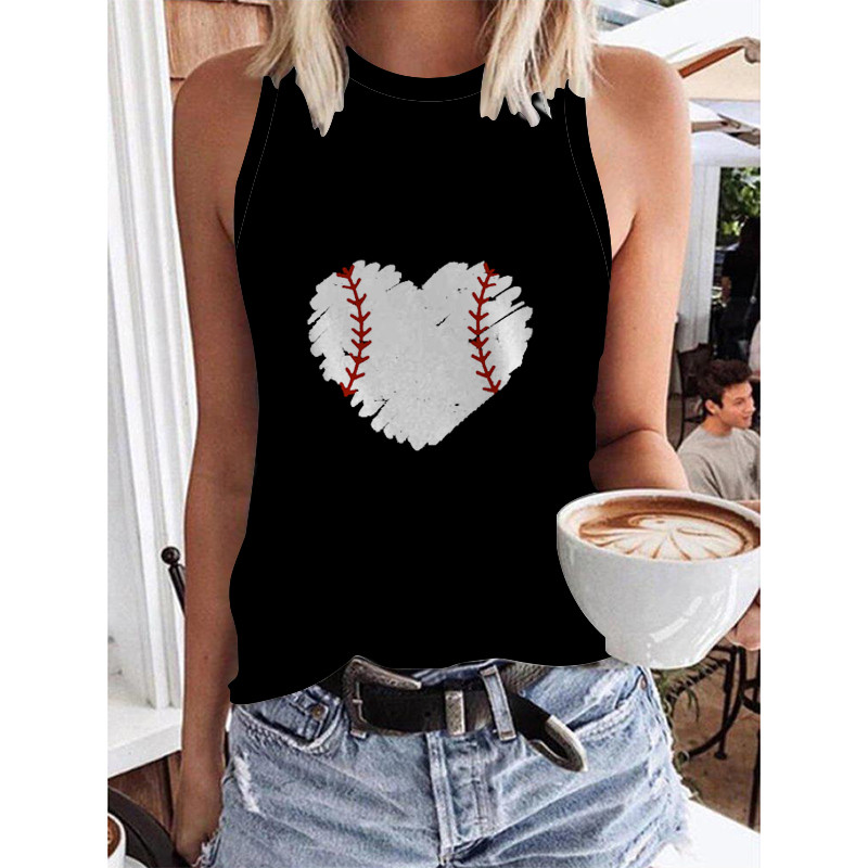 Kanchii καλοκαιρινή μόδα νέο εξατομικευμένο ρετρό εμπριμέ μπλουζάκι φανελάκι με λαιμόκοψη λεπτή σχεδίαση Γυναικείο φανελάκι του δρόμου