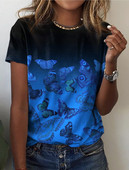 Καλοκαιρινό Νέο Εκθαμβωτικό Πεταλούδα Μόδα Γυναικεία Street Casual Κοντό μανίκι στρογγυλή λαιμόκοψη άνετο T-shirt XS-8XL