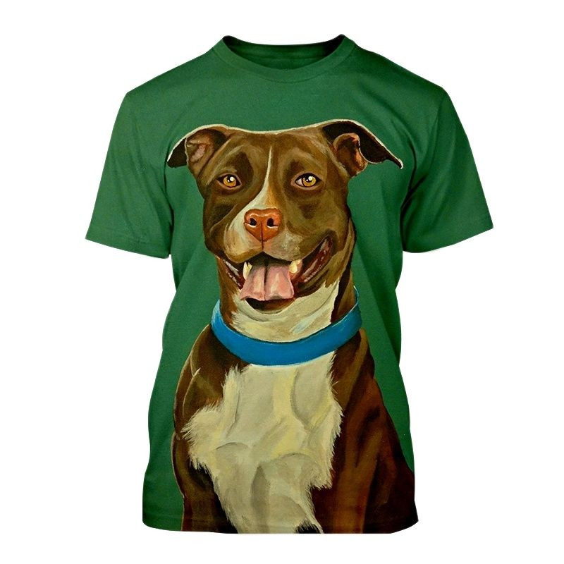 Meeste T-särk Mood 3D Pitbull Dog Maalitud vabaaja T-särk meestele Lühikeste varrukatega Topid 6xl Suvised vabaaja Suured Meeste Rõivad