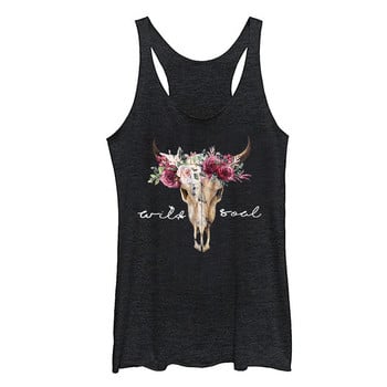 Soul Bull Skull Tank Tops Cow Skull Country πουκάμισο Country Girl Γυναικεία μπλουζάκια Western Cowgirl Χαριτωμένα μπλουζάκια Western Style Top L