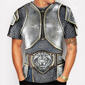 Férfi pólók Férfi Ruházat Túlméretes pólók Uniszex Armor Grafikus 3D Nyomtatás Nyári alkalmi rövid ujjú páncél felsők