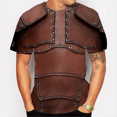 Férfi pólók Férfi Ruházat Túlméretes pólók Uniszex Armor Grafikus 3D Nyomtatás Nyári alkalmi rövid ujjú páncél felsők