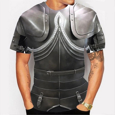 Férfi pólók Férfi Ruházat Túlméretes pólók Uniszex Armor Grafikus 3D Nyomtatás Nyári alkalmi rövid ujjú páncél felsők