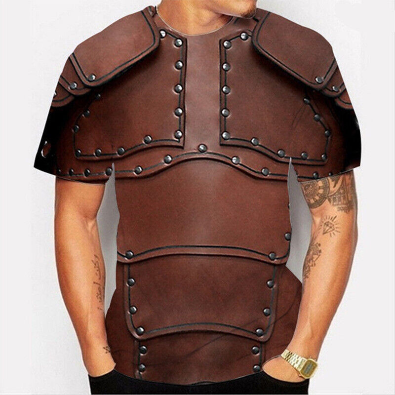 Férfi pólók Férfi Ruházat Túlméretes pólók Uniszex Armor Grafikus 3D Nyomtatás Nyári alkalmi rövid ujjú páncél felsők