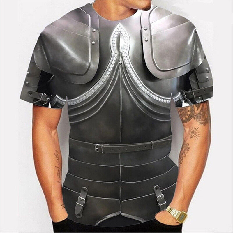 Férfi pólók Férfi Ruházat Túlméretes pólók Uniszex Armor Grafikus 3D Nyomtatás Nyári alkalmi rövid ujjú páncél felsők