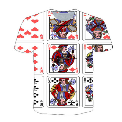 2021. Moda Hip Hop Igraće karte Uzorak Muška majica Ljetne ležerne Zanimljive poker grafičke majice O-izrez Majica s 3D printom