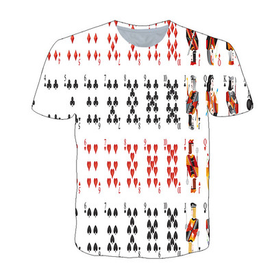 2021. Moda Hip Hop Igraće karte Uzorak Muška majica Ljetne ležerne Zanimljive poker grafičke majice O-izrez Majica s 3D printom