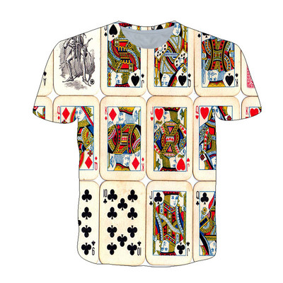 2021. Moda Hip Hop Igraće karte Uzorak Muška majica Ljetne ležerne Zanimljive poker grafičke majice O-izrez Majica s 3D printom