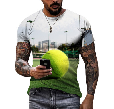 Μοντέρνος αγώνας τένις I Love Sports Unisex Ανδρικά μπλουζάκια casual 3D print μοτίβο χιπ χοπ Harajuku με στρογγυλή λαιμόκοψη κοντομάνικο μπλουζάκι