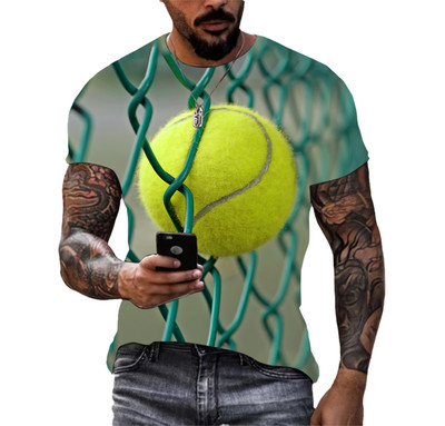 Μοντέρνος αγώνας τένις I Love Sports Unisex Ανδρικά μπλουζάκια casual 3D print μοτίβο χιπ χοπ Harajuku με στρογγυλή λαιμόκοψη κοντομάνικο μπλουζάκι