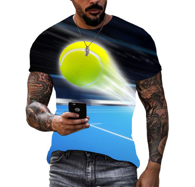 Μοντέρνος αγώνας τένις I Love Sports Unisex Ανδρικά μπλουζάκια casual 3D print μοτίβο χιπ χοπ Harajuku με στρογγυλή λαιμόκοψη κοντομάνικο μπλουζάκι